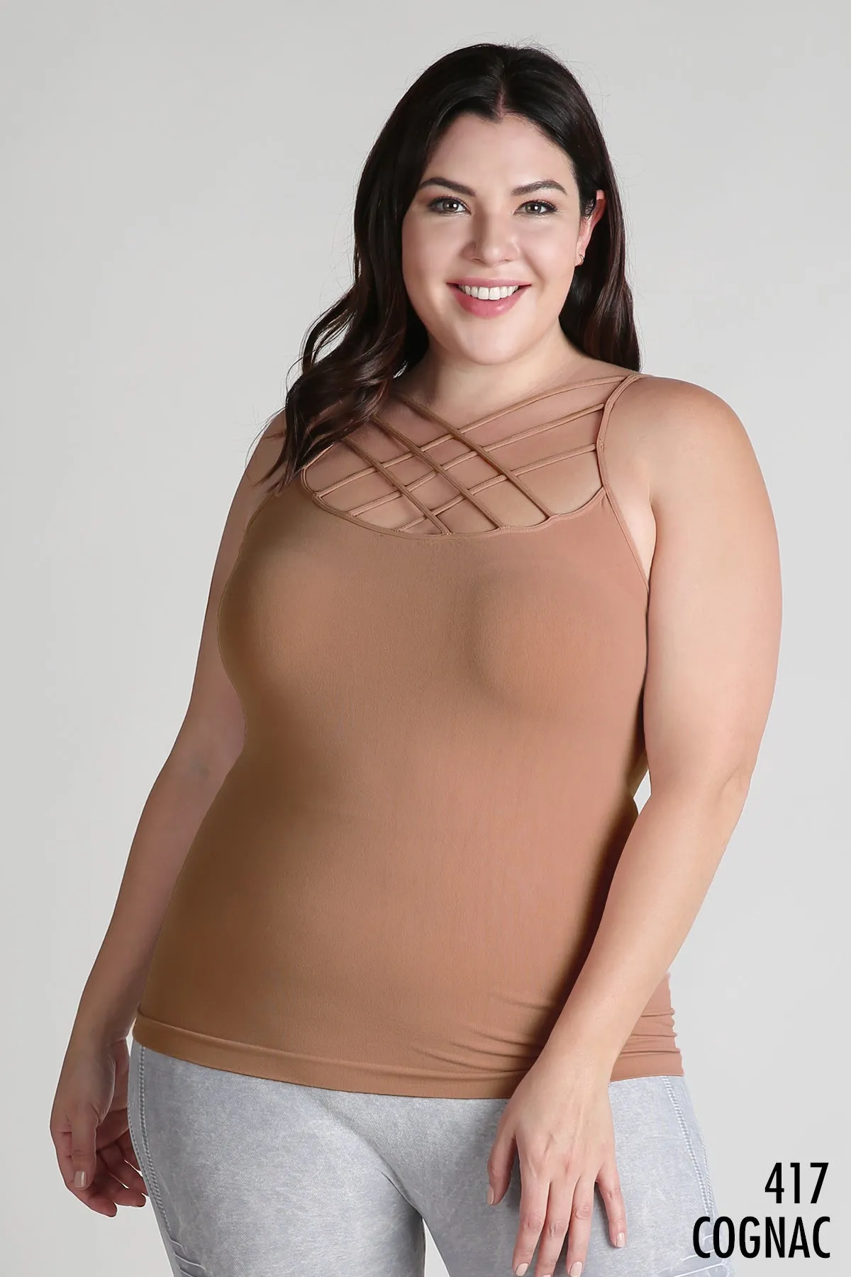 Triple Criss-Cross Plus Size Camisole (4 Colors)