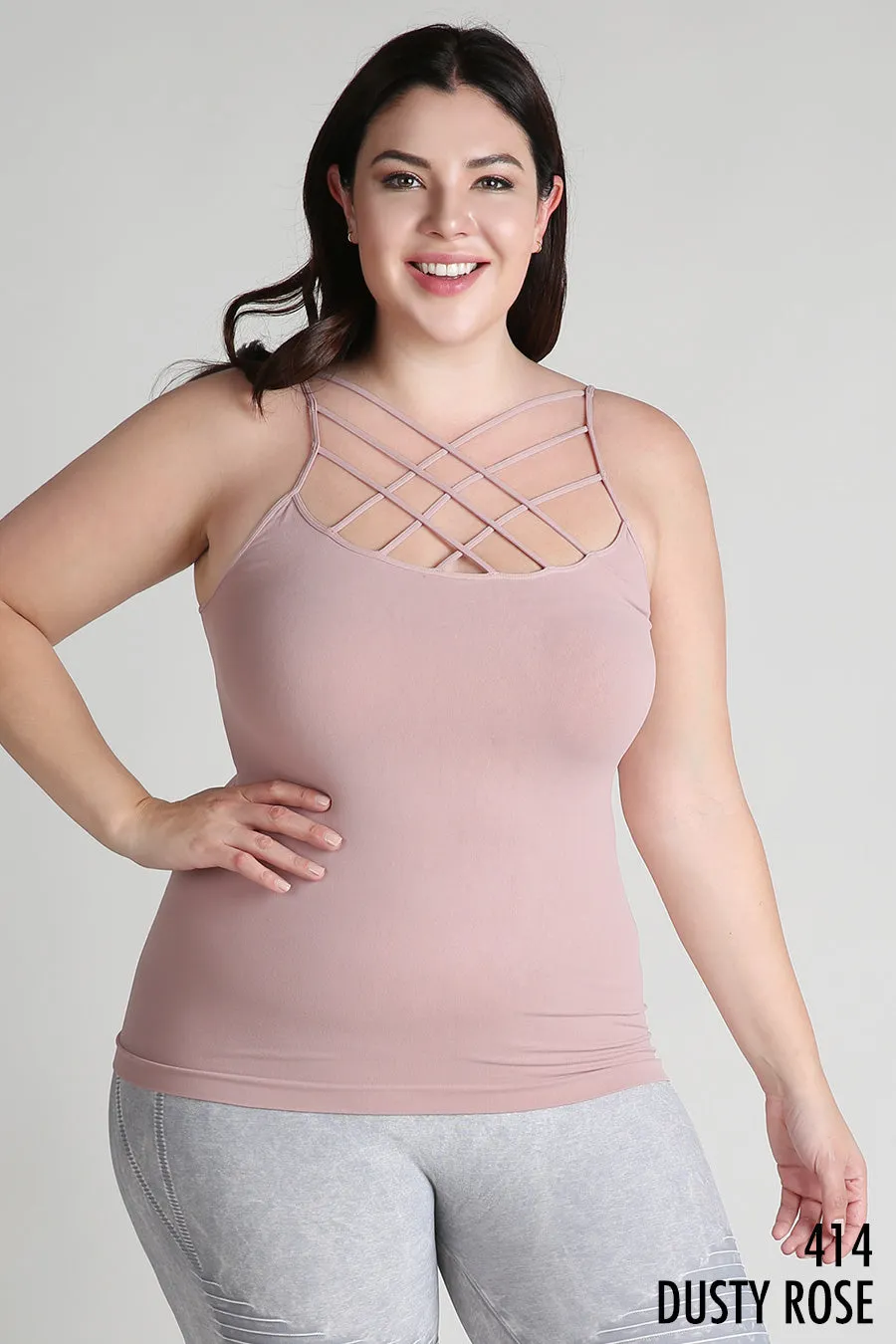Triple Criss-Cross Plus Size Camisole (4 Colors)