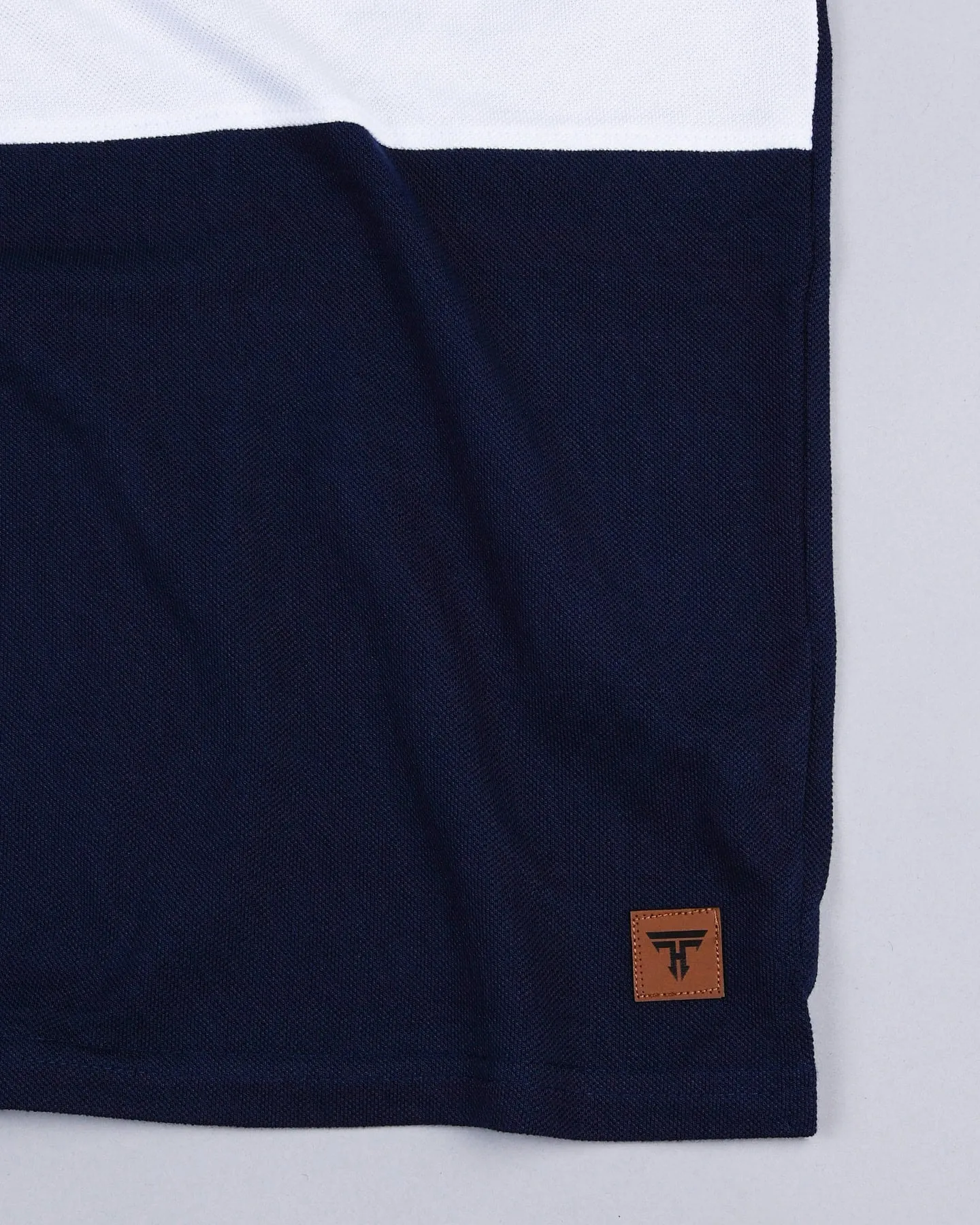 Ultra NavyBlue With White Pique Pima Designer T-Shirt