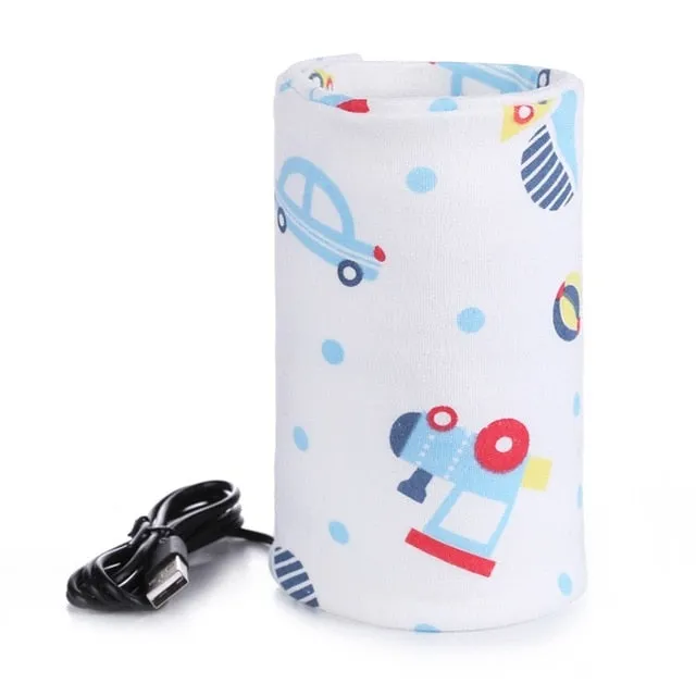 USB Charging Baby Bottle Heated Cover Newborn Baby Bottle Feeding Insulated Bag Portable Infant Milk Feeding Warmer Nursing Care