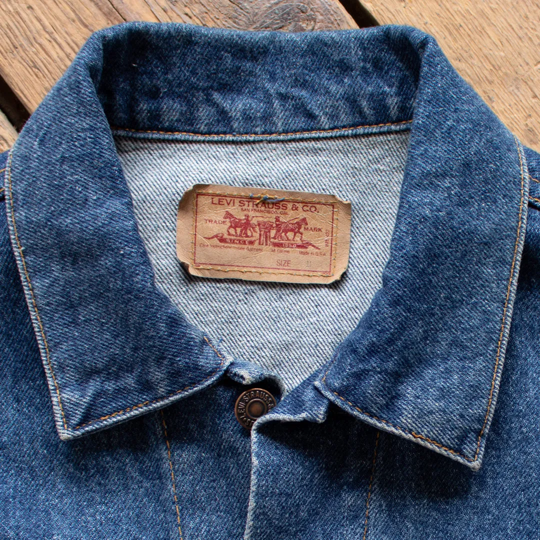 Vintage 1980s Levi's Denim Jacket with Hand Warmer Pockets - Medium