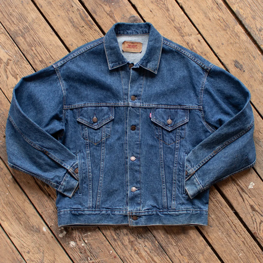 Vintage 1980s Levi's Denim Jacket with Hand Warmer Pockets - Medium