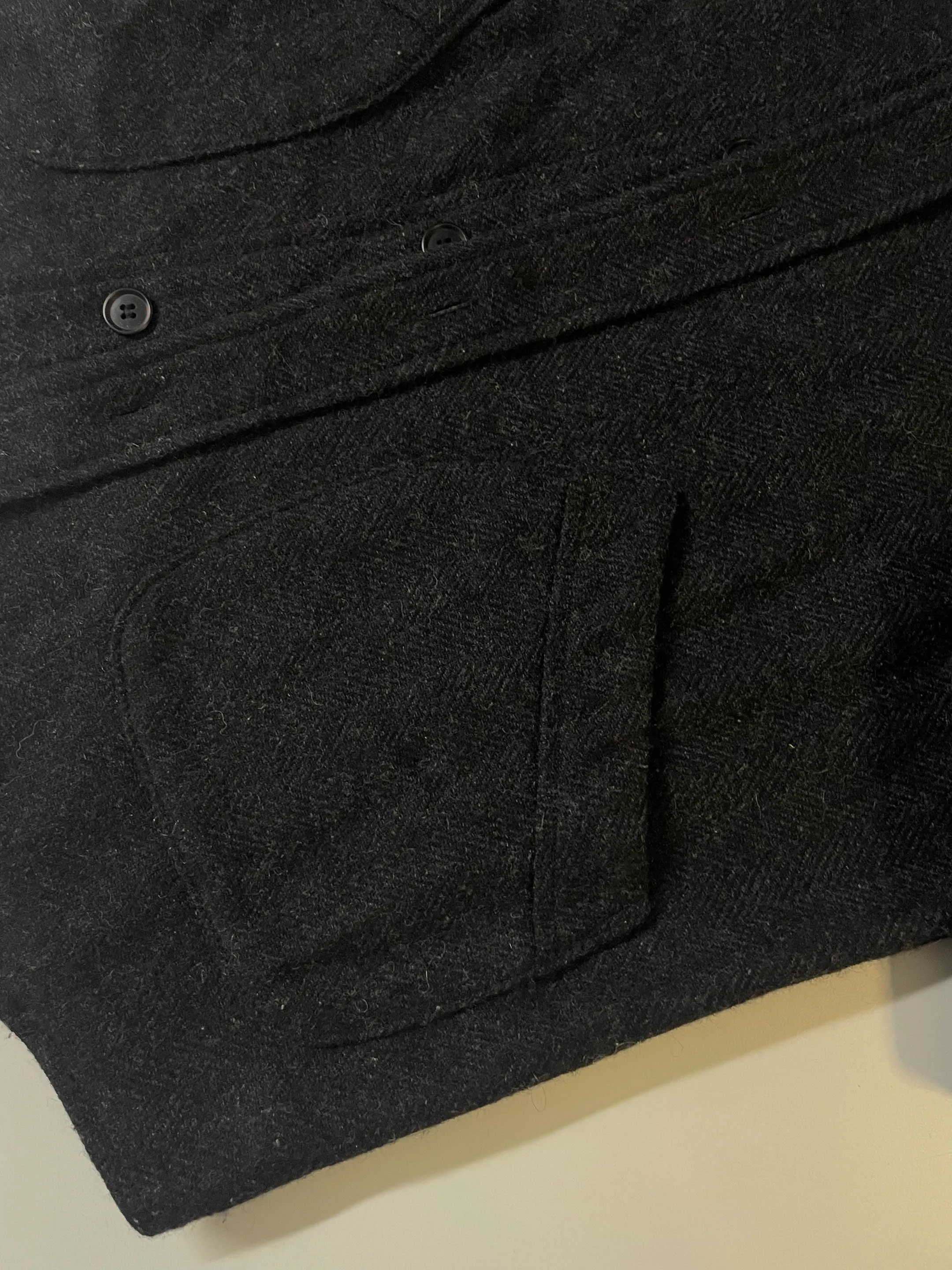 Vintage Barns Outfitter women's woolen v-neck large button up grey jacket |3761