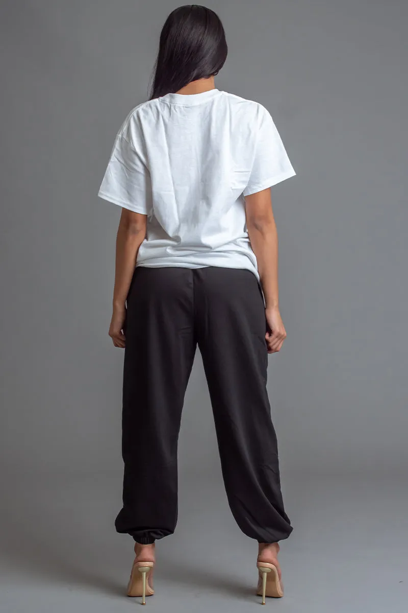 WHITE N BLK FTB TEE