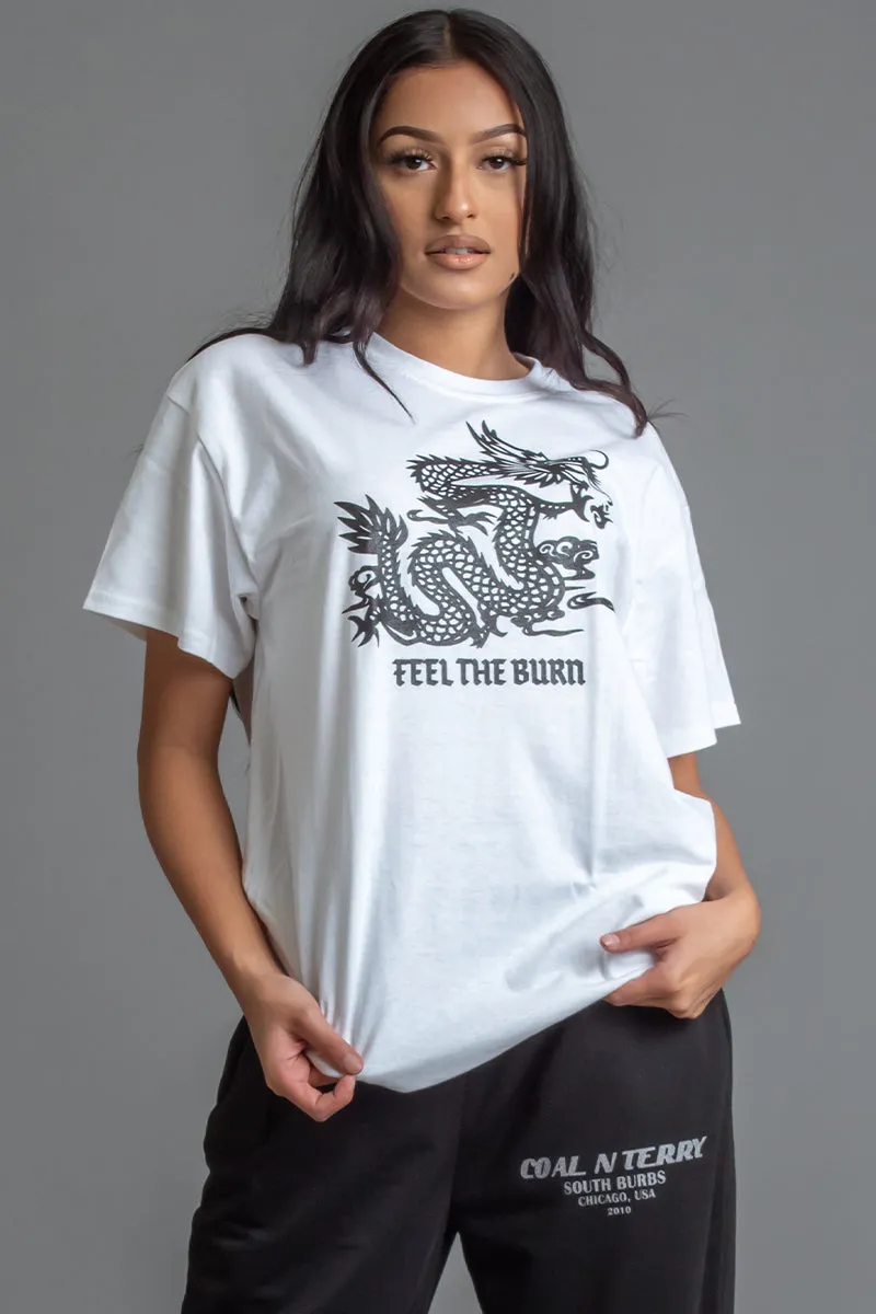 WHITE N BLK FTB TEE