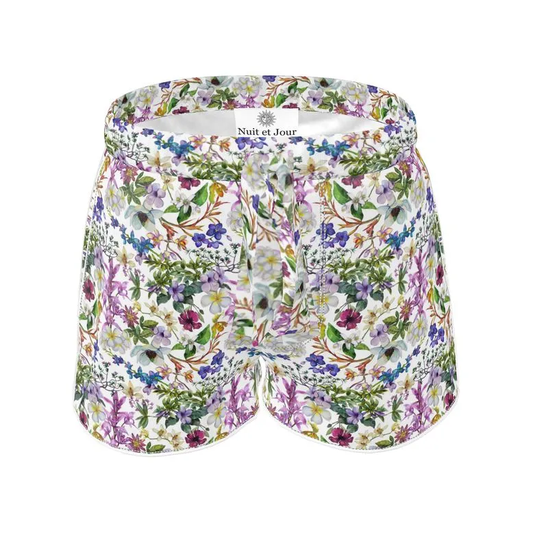 Womens Luxury Pyjama Shorts - Orchid Light Botanicals