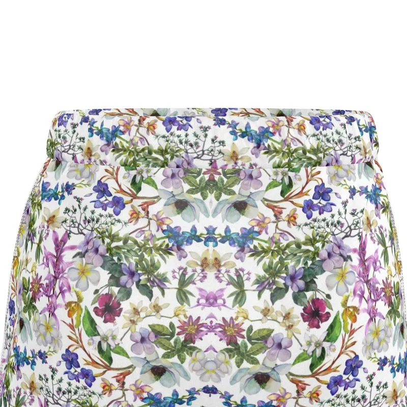 Womens Luxury Pyjama Shorts - Orchid Light Botanicals