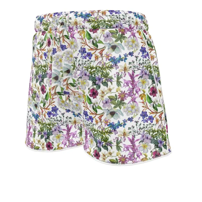Womens Luxury Pyjama Shorts - Orchid Light Botanicals