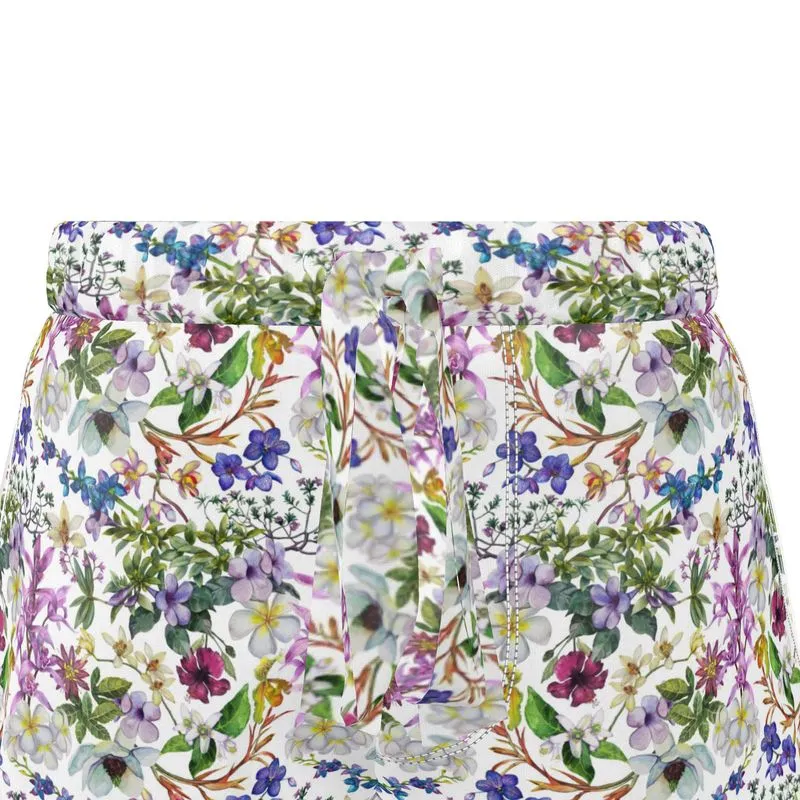 Womens Luxury Pyjama Shorts - Orchid Light Botanicals