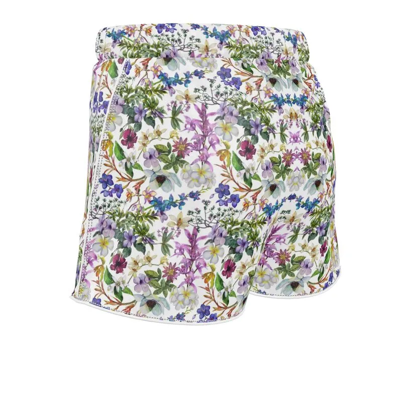 Womens Luxury Pyjama Shorts - Orchid Light Botanicals
