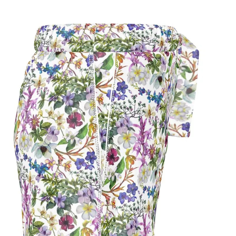 Womens Luxury Pyjama Shorts - Orchid Light Botanicals