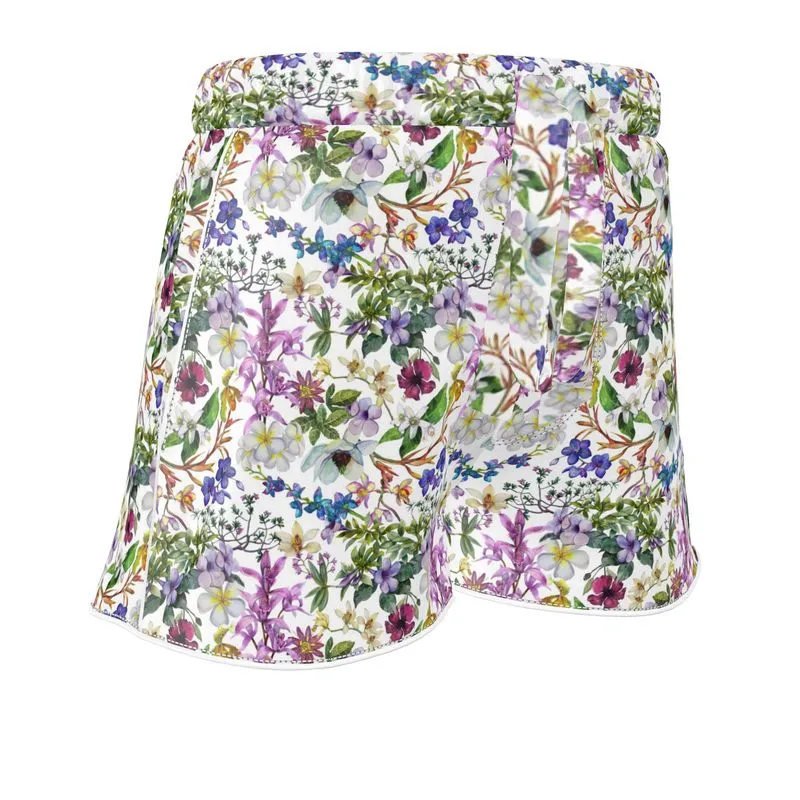 Womens Luxury Pyjama Shorts - Orchid Light Botanicals