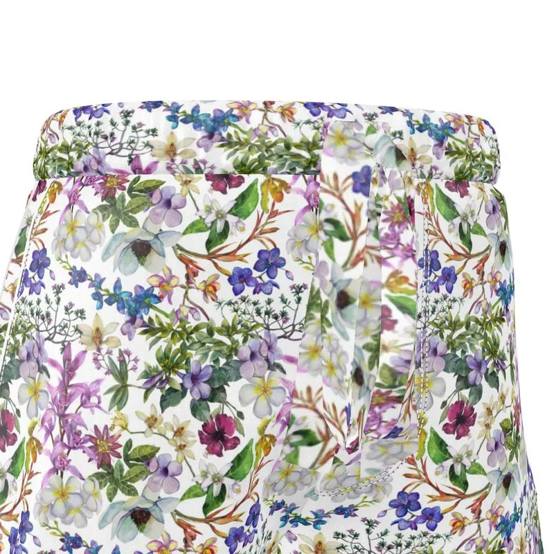 Womens Luxury Pyjama Shorts - Orchid Light Botanicals