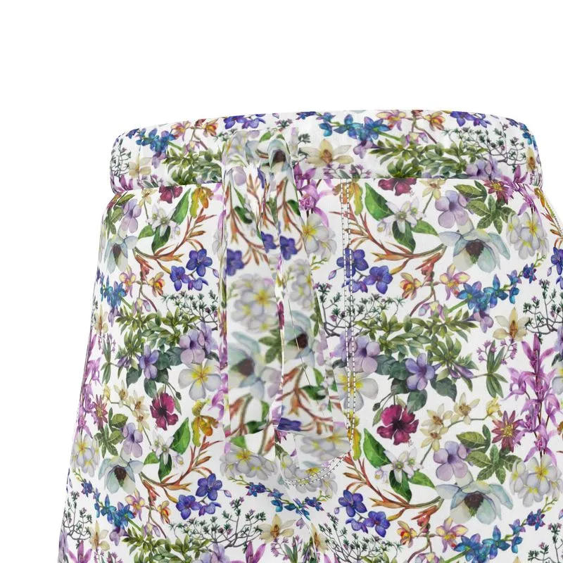 Womens Luxury Pyjama Shorts - Orchid Light Botanicals