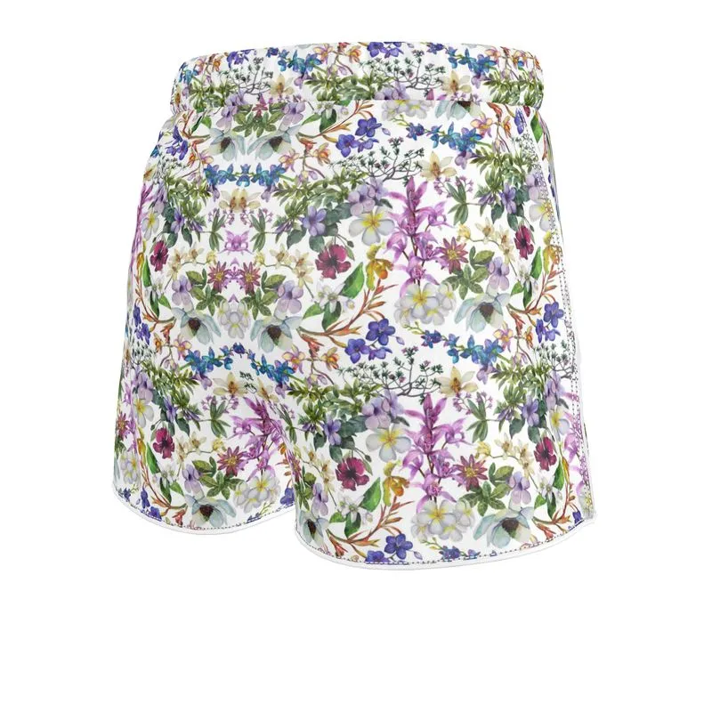 Womens Luxury Pyjama Shorts - Orchid Light Botanicals
