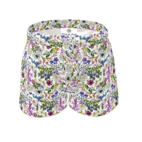 Womens Luxury Pyjama Shorts - Orchid Light Botanicals