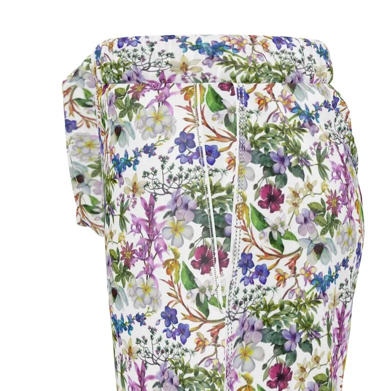 Womens Luxury Pyjama Shorts - Orchid Light Botanicals