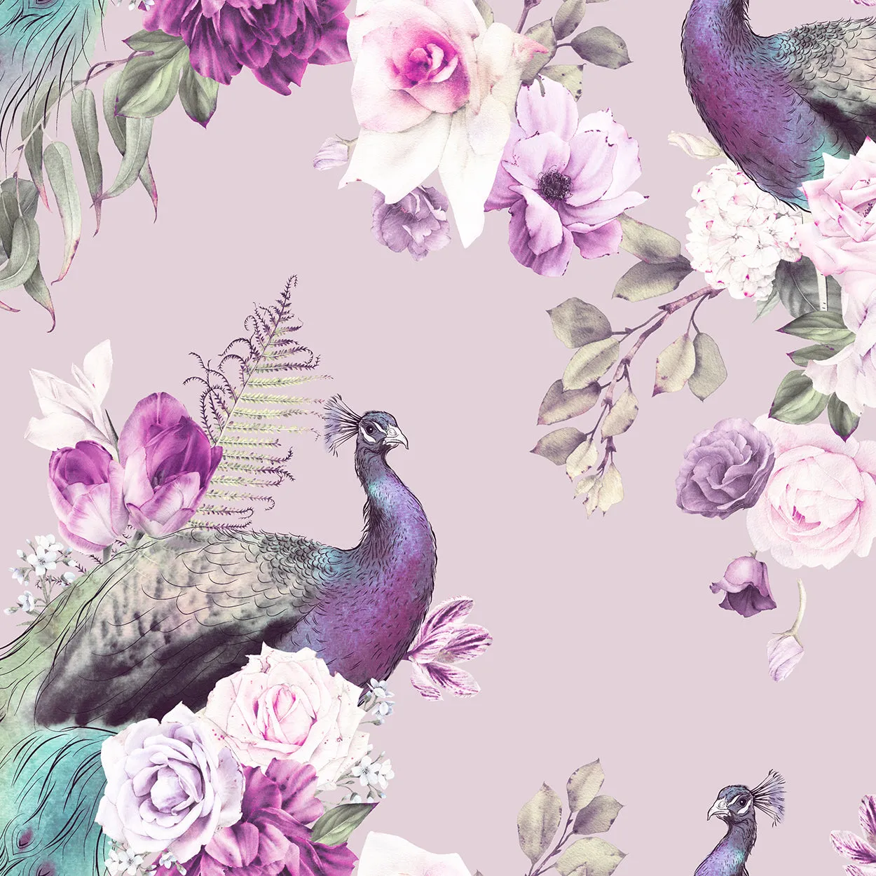 Womens Luxury Pyjama Shorts - Peacock Light Botanicals Collection