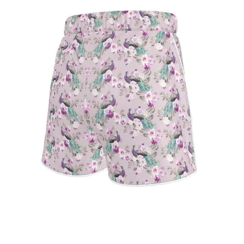 Womens Luxury Pyjama Shorts - Peacock Light Botanicals Collection