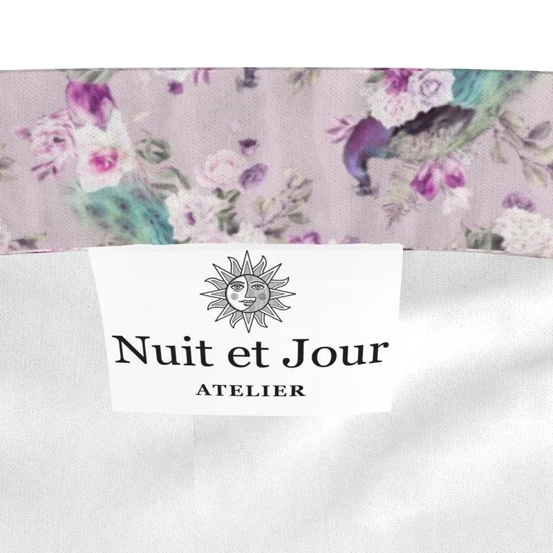 Womens Luxury Pyjama Shorts - Peacock Light Botanicals Collection