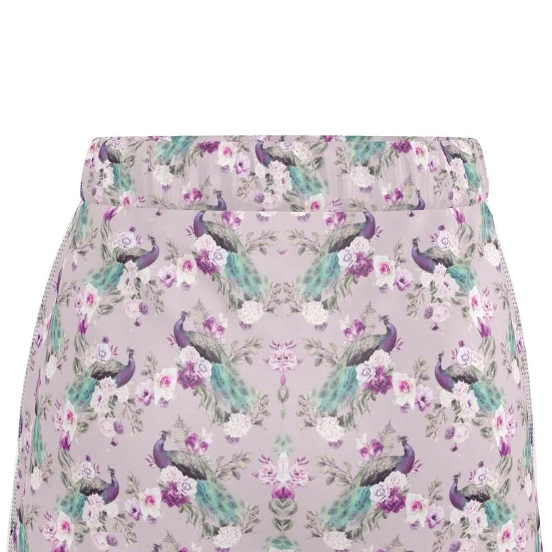 Womens Luxury Pyjama Shorts - Peacock Light Botanicals Collection
