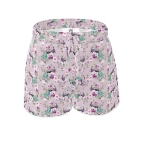 Womens Luxury Pyjama Shorts - Peacock Light Botanicals Collection