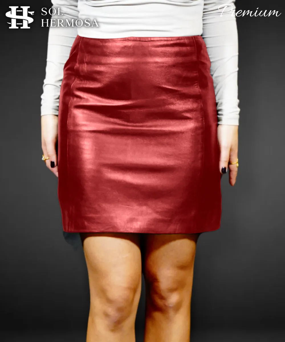 Women's Real Leather Skirt