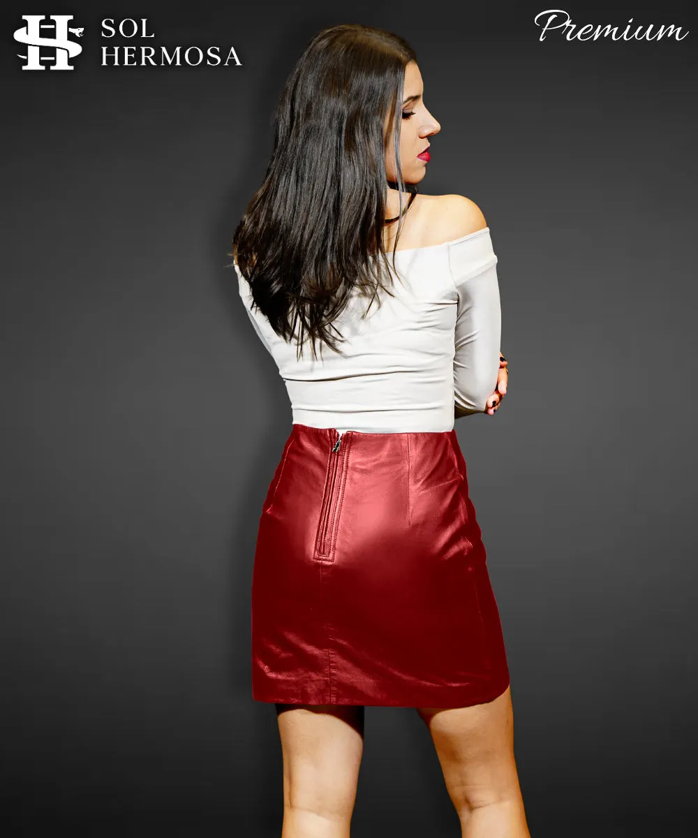 Women's Real Leather Skirt