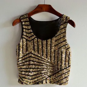 Women's Solid Casual Light Tank Top With Sequins