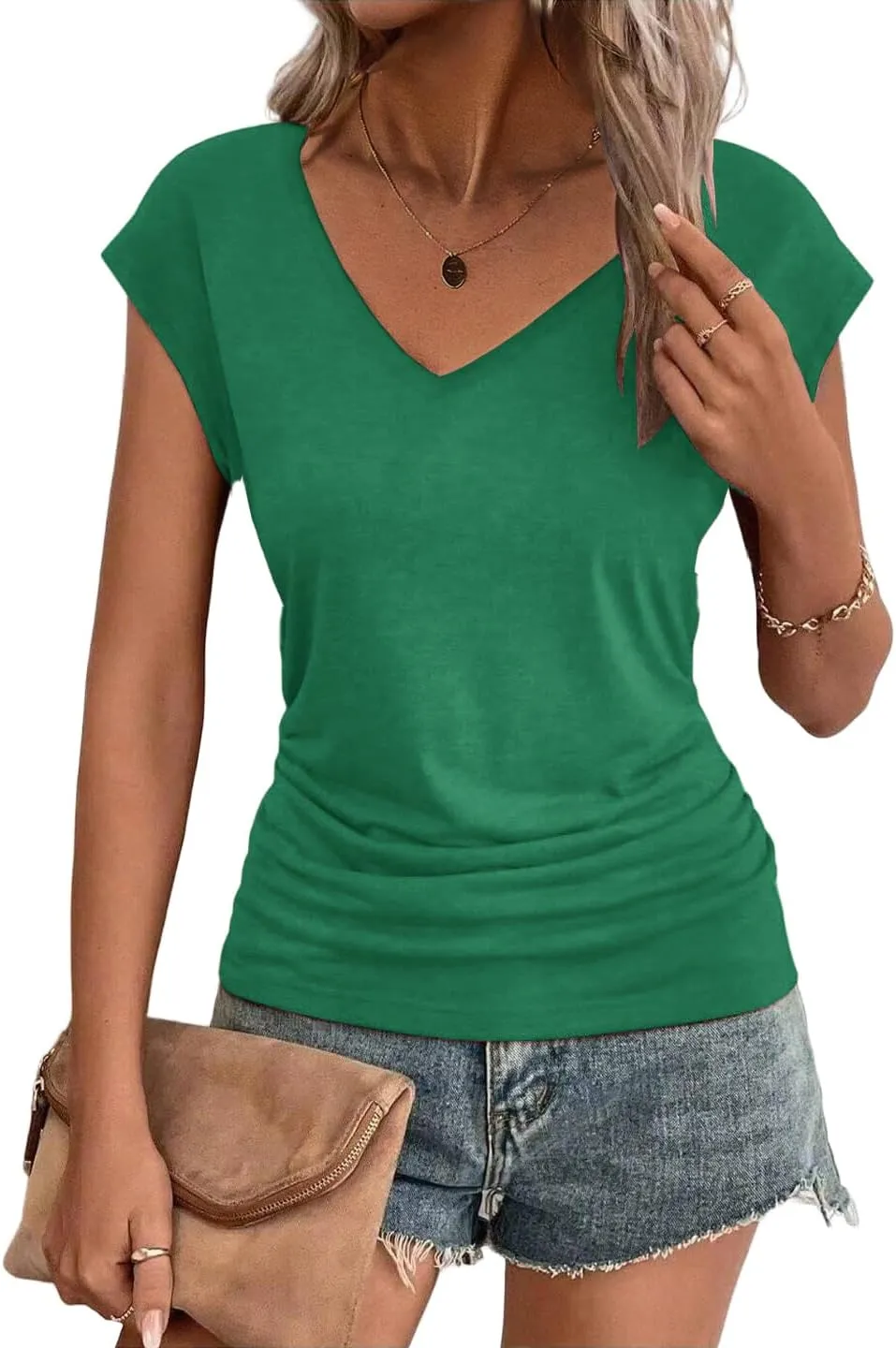 Zeagoo Womens Tank Tops Cute Tops V Neck Cap Sleeeve Tshirts