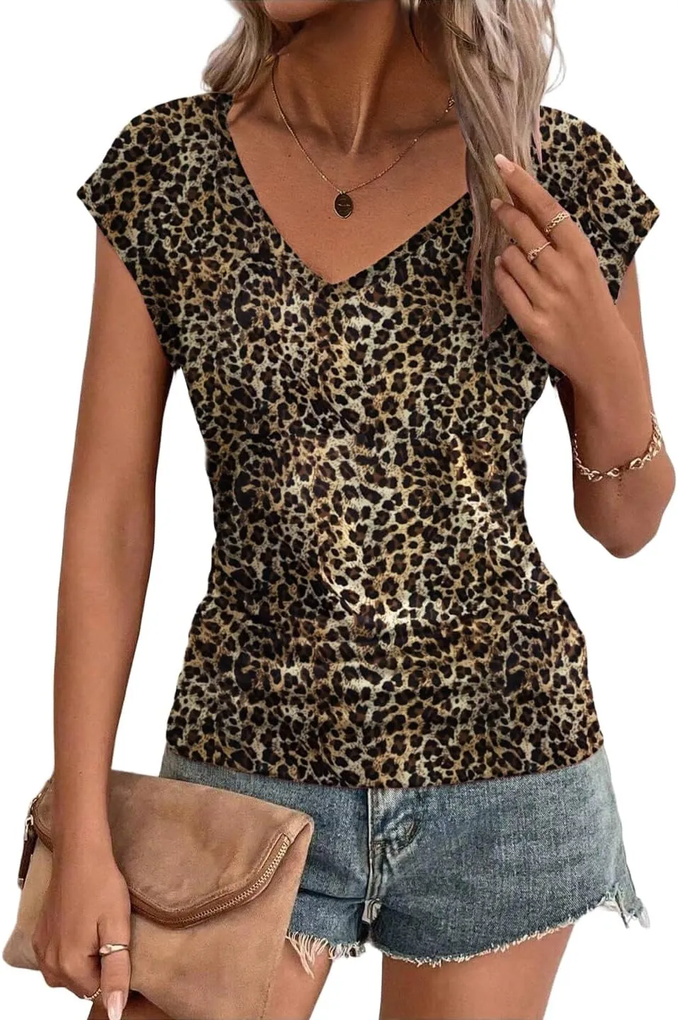 Zeagoo Womens Tank Tops Cute Tops V Neck Cap Sleeeve Tshirts