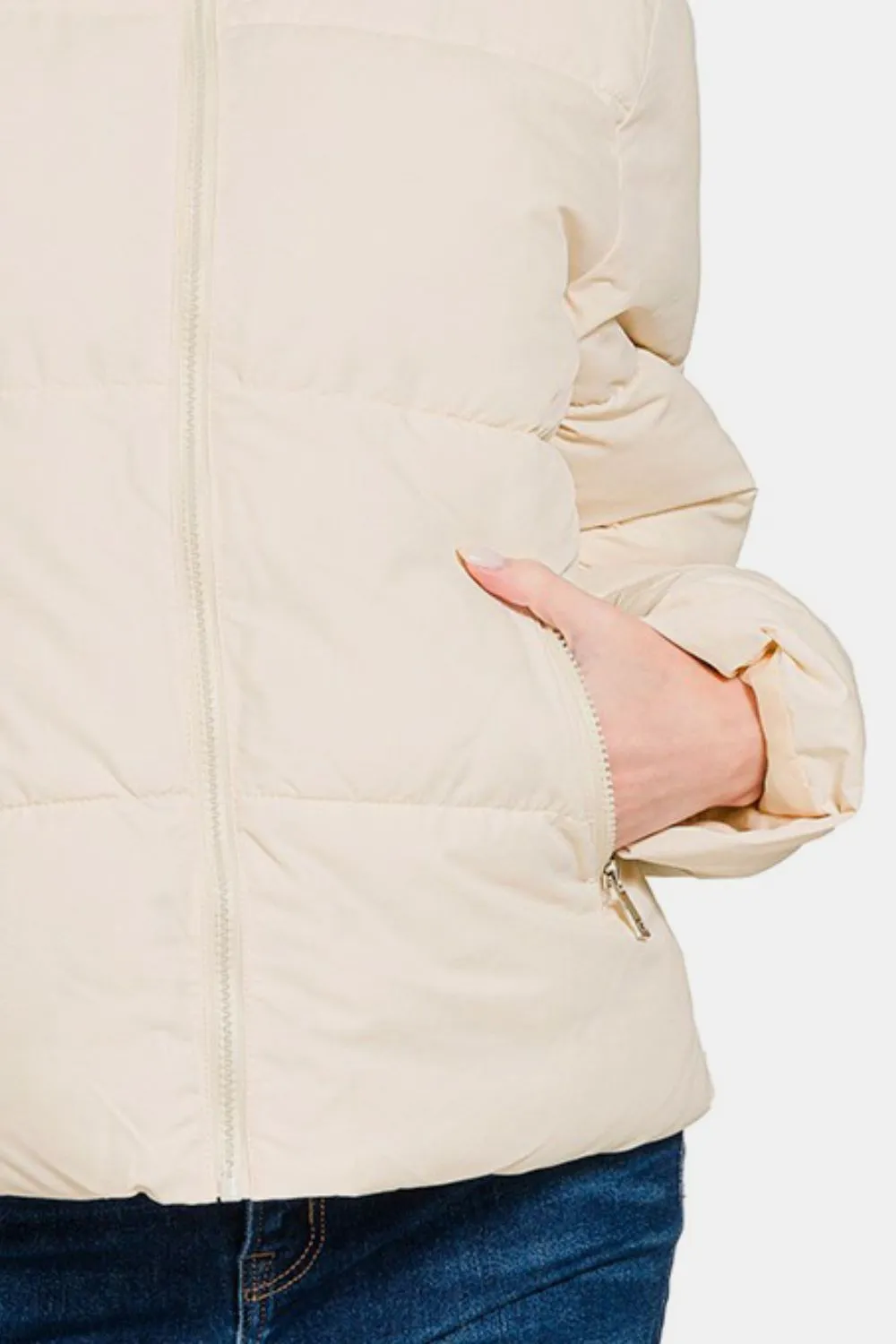 Zip Up Turtleneck Puffer Jacket